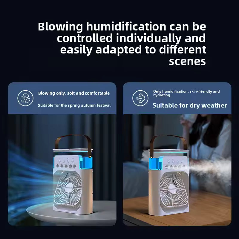 Portable Rechargeable Fan+Humidifier+Air Cooler